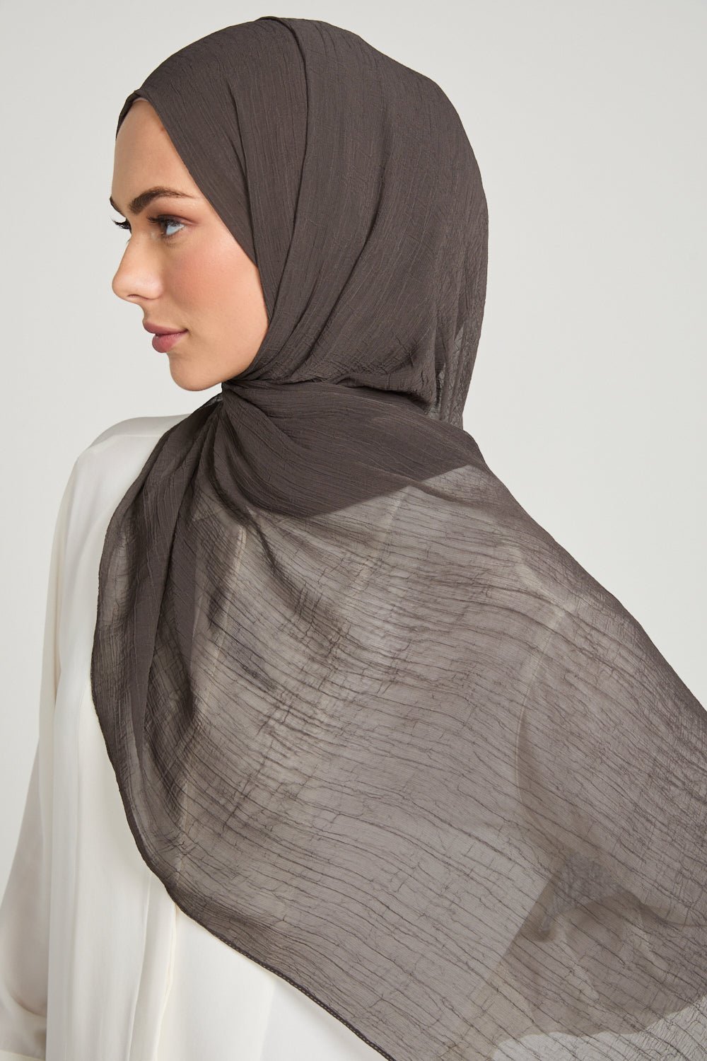 Hijab Froissé Doux Luxe - Moka Atténué