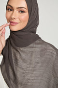 Hijab Froissé Doux Luxe - Moka Atténué