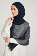 Hijab Froissé Doux Luxe - Marine