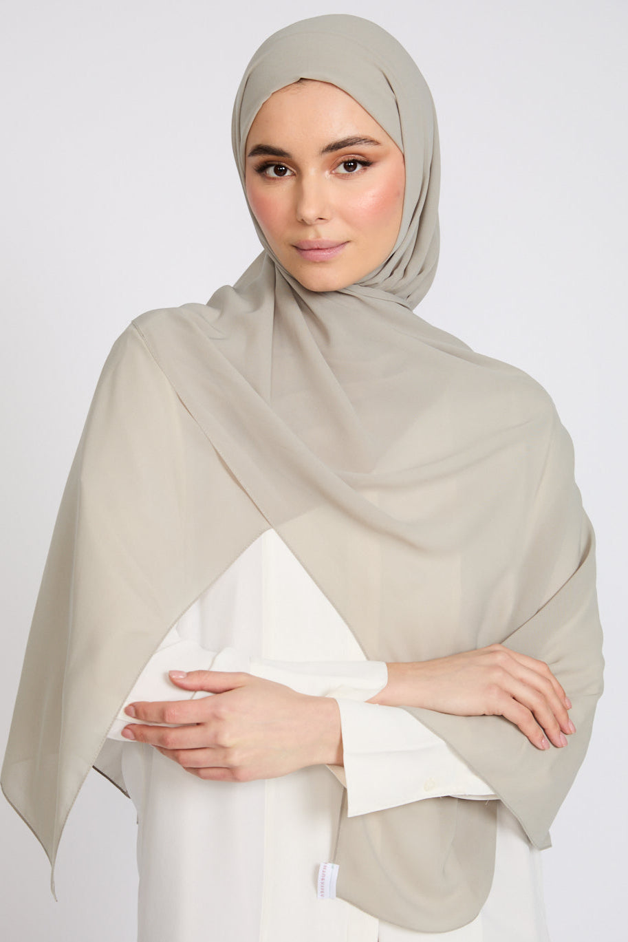 Hijab Georgette Luxe Doux - Taupe Sauge