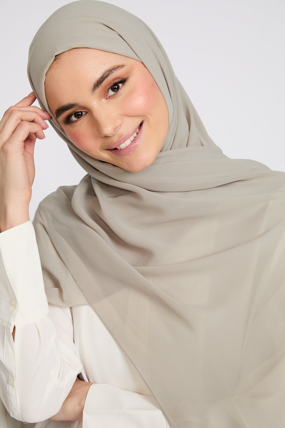 Hijab Georgette Luxe Doux - Taupe Sauge