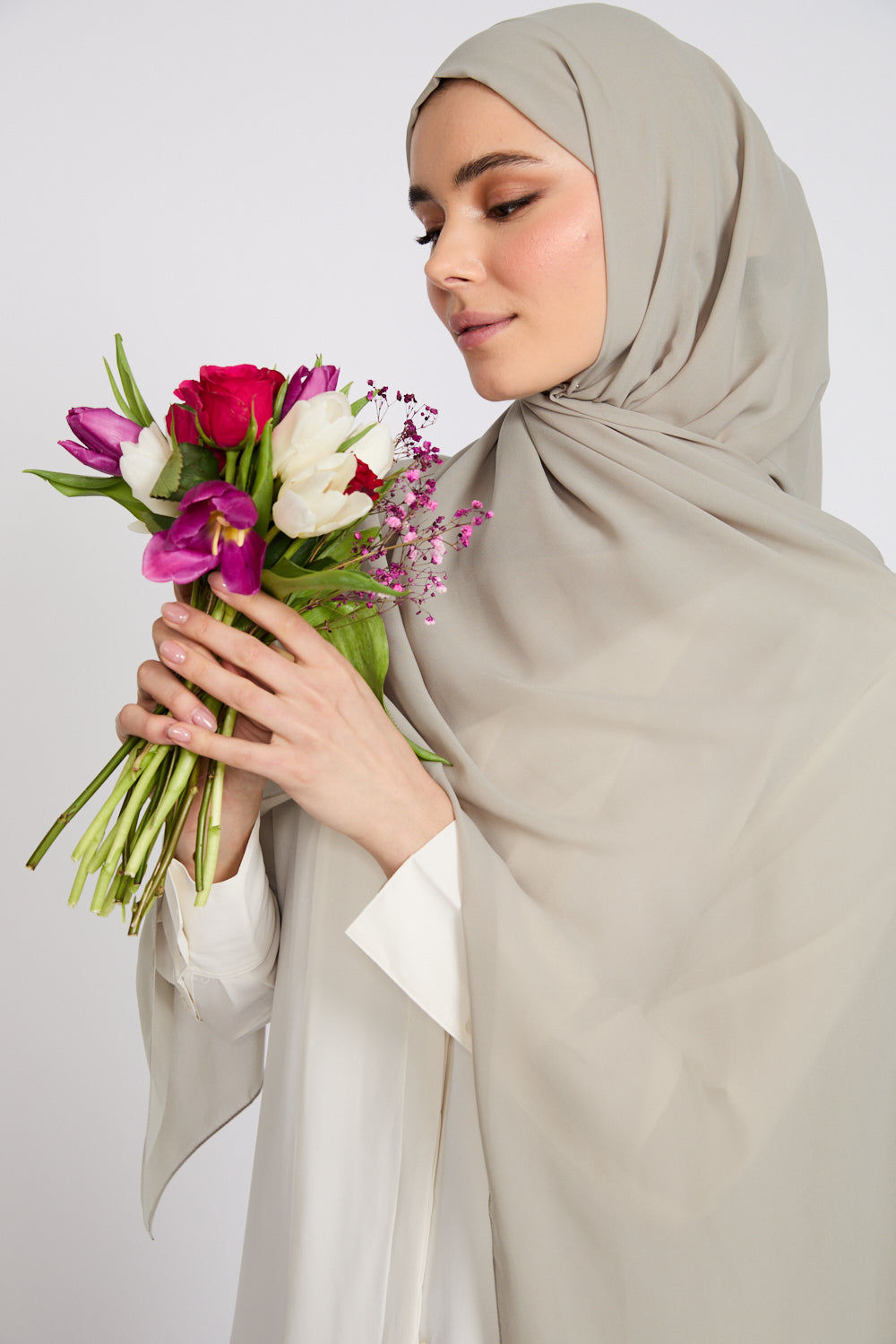 Hijab Georgette Luxe Doux - Taupe Sauge
