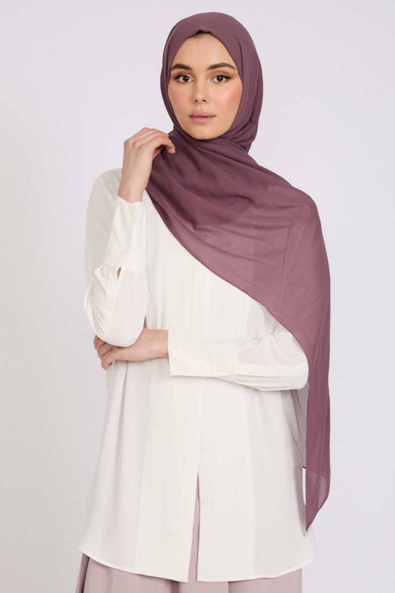 Hijab Georgette Luxe Doux - Brume de Mûre