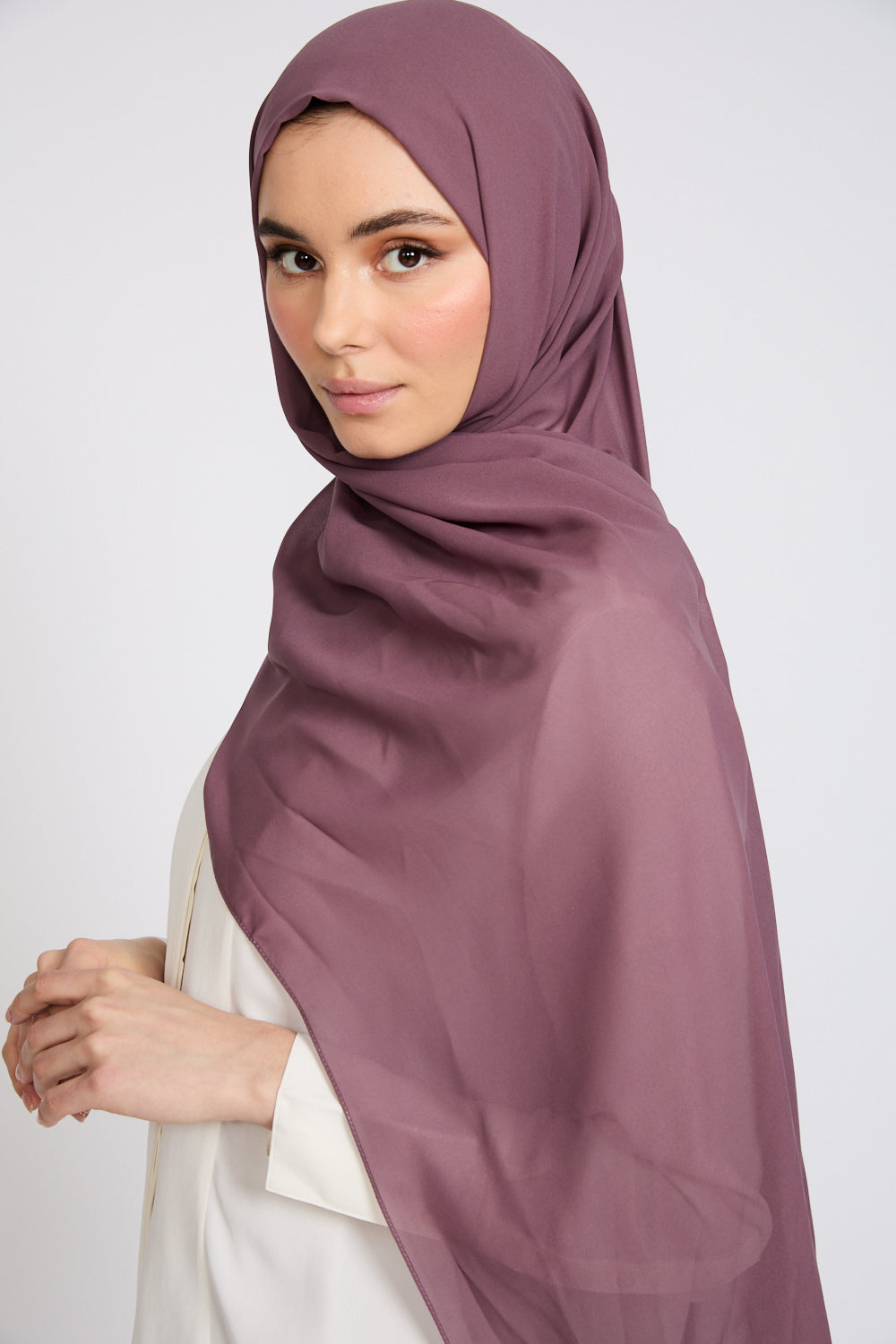 Hijab Georgette Luxe Doux - Brume de Mûre