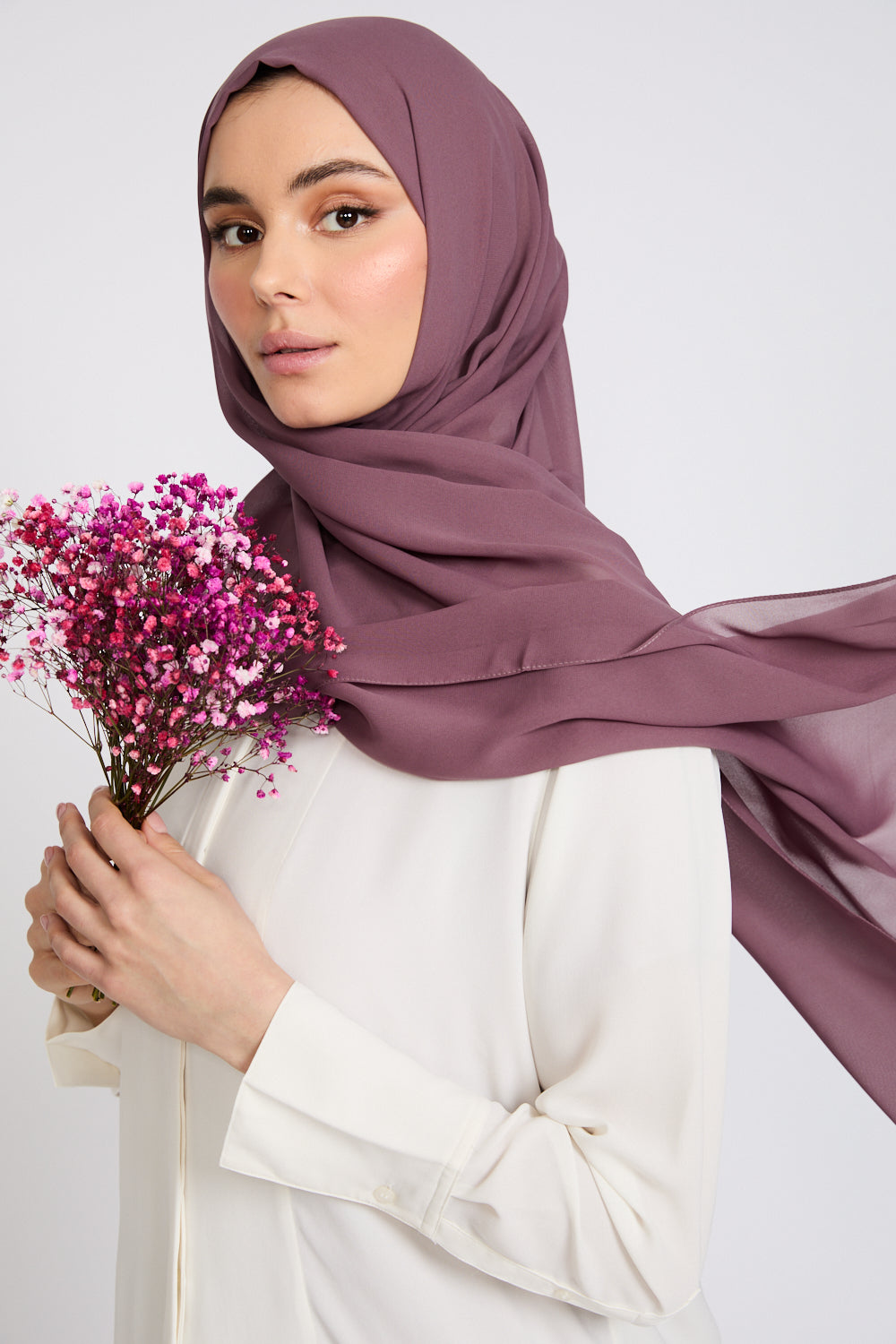 Hijab Georgette Luxe Doux - Brume de Mûre