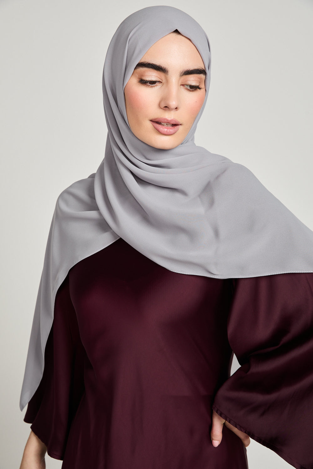 Hijab Georgette Luxe Doux - Gris Brumeux