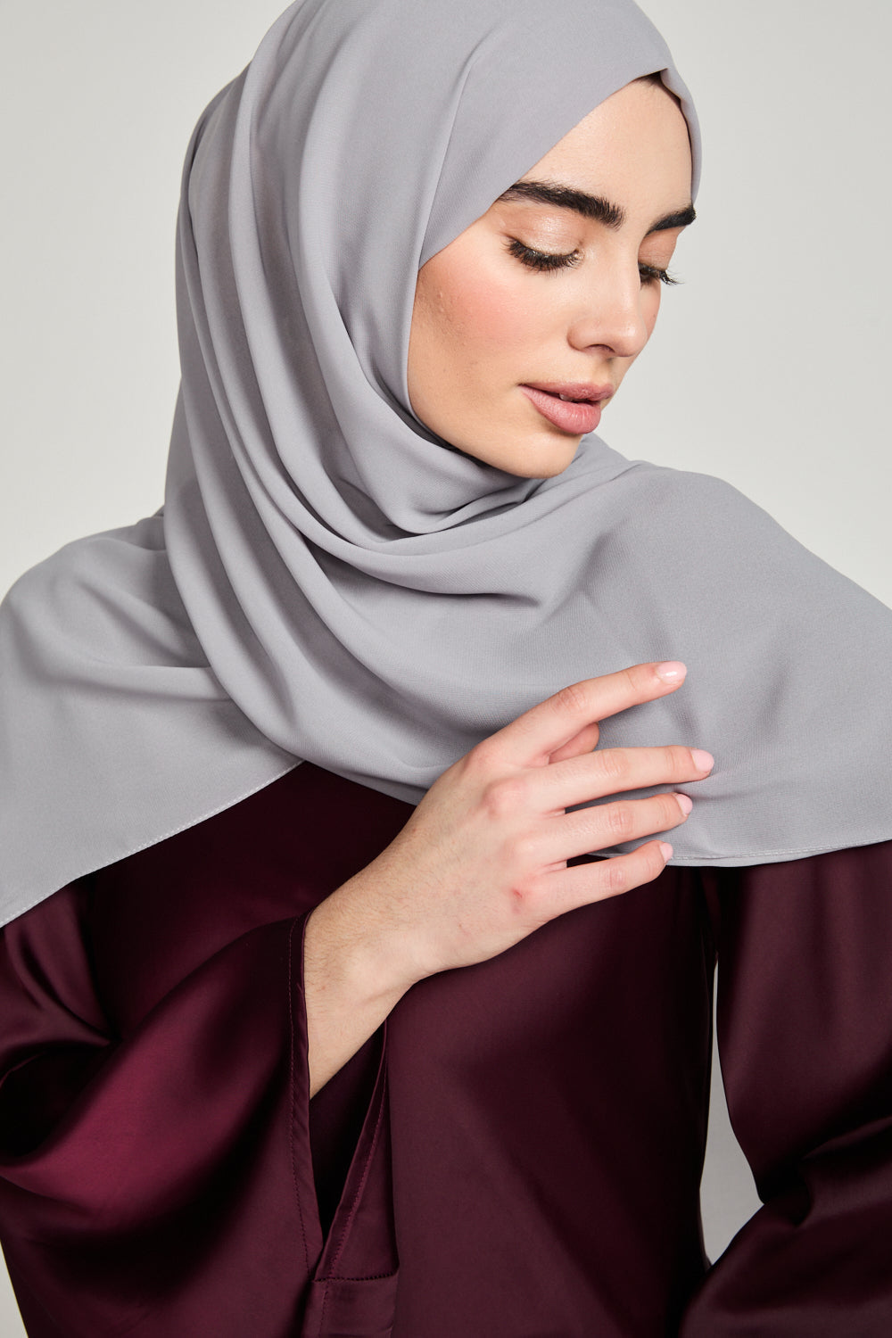 Hijab Georgette Luxe Doux - Gris Brumeux