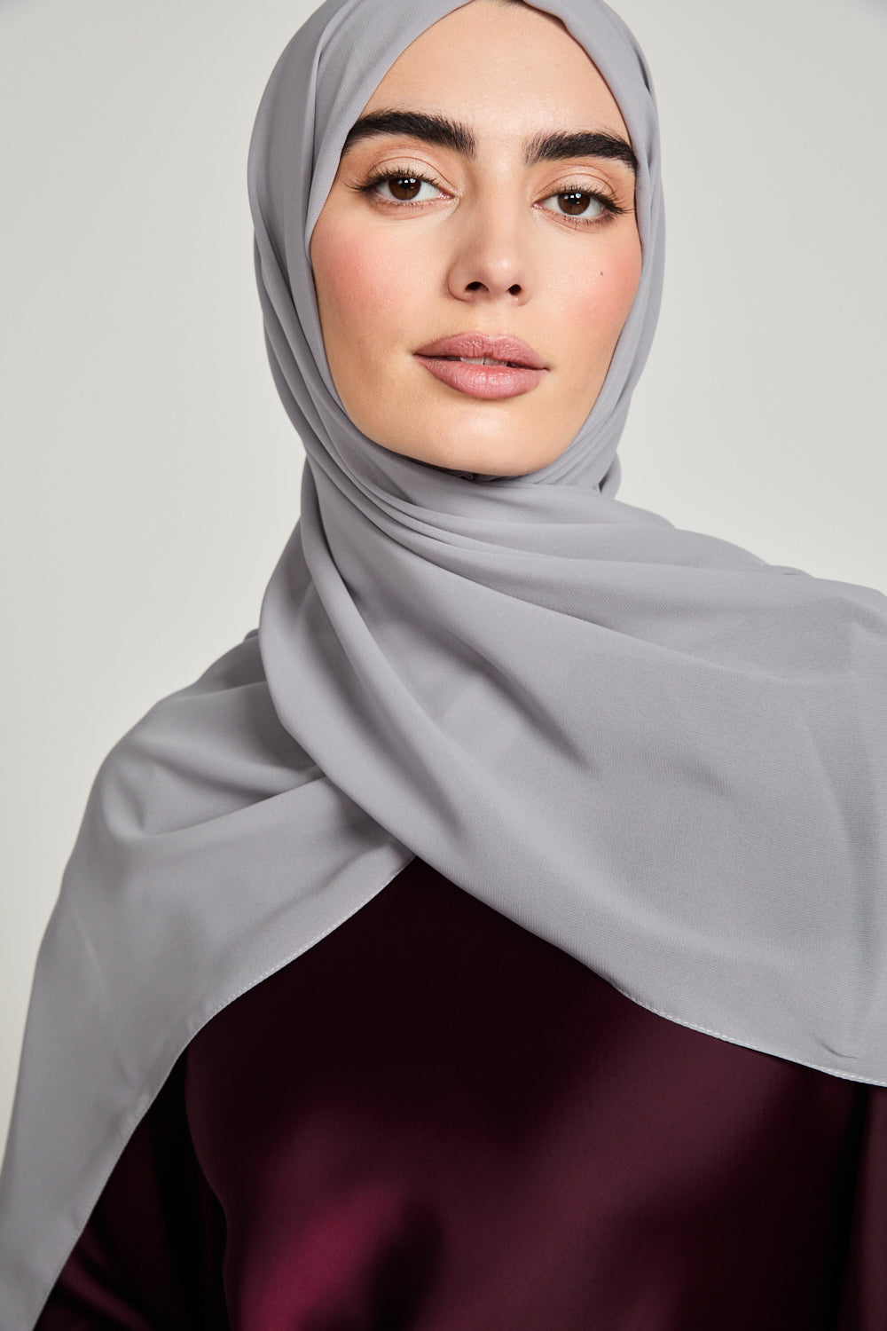 Hijab Georgette Luxe Doux - Gris Brumeux
