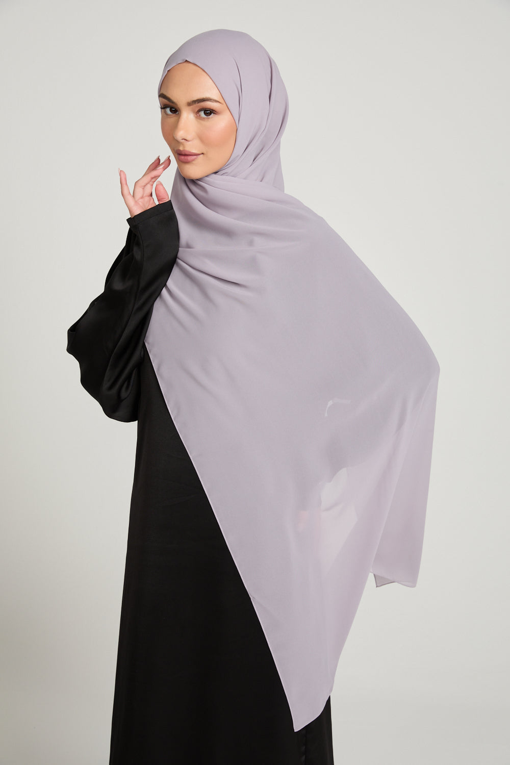 Hijab Georgette Luxe Doux - Lavande Poudrée