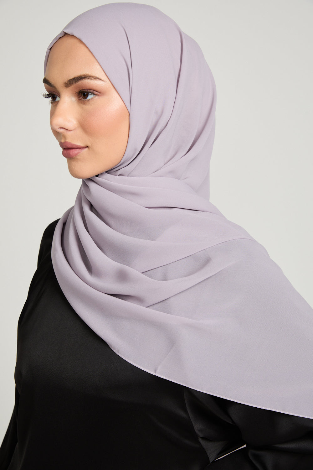 Hijab Georgette Luxe Doux - Lavande Poudrée