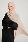 Hijab Georgette Luxe Doux - Beige Coucher de Soleil