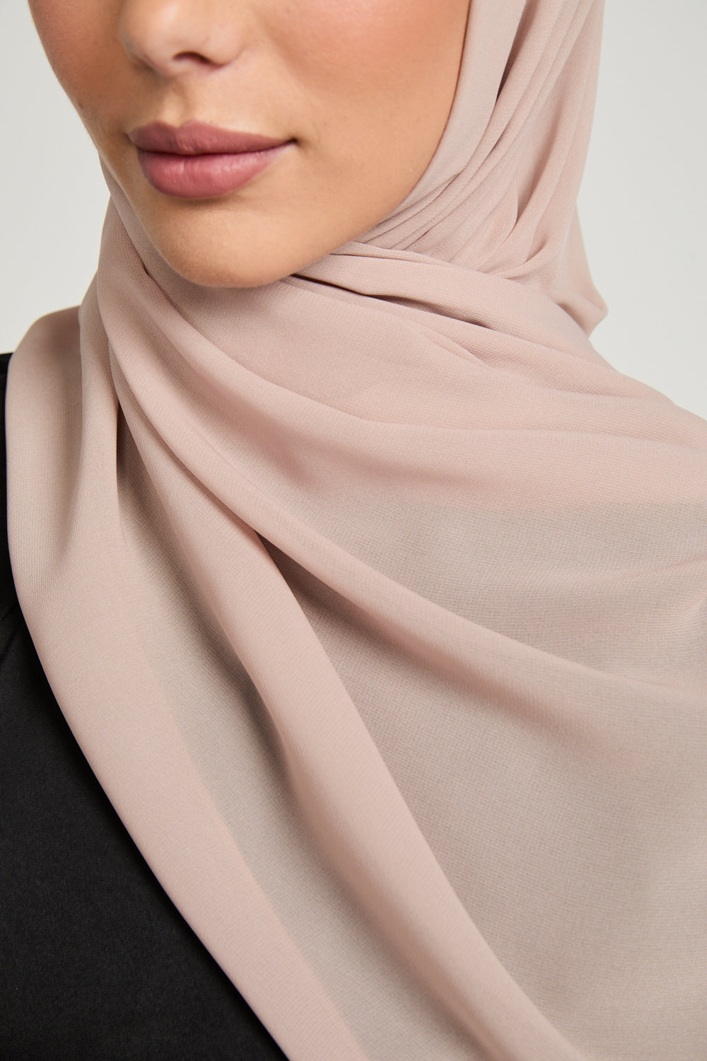 Hijab Georgette Luxe Doux - Beige Coucher de Soleil