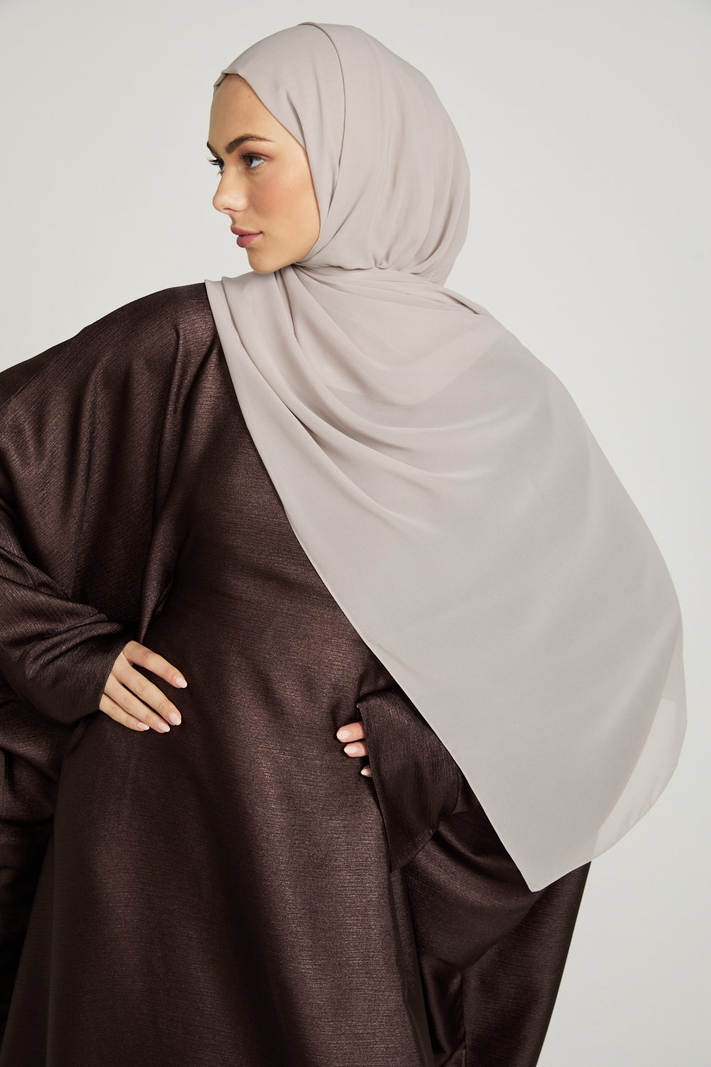Hijab Georgette Luxe Doux - Beige Fumé