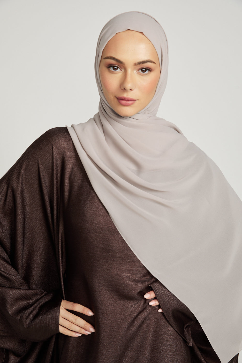 Hijab Georgette Luxe Doux - Beige Fumé