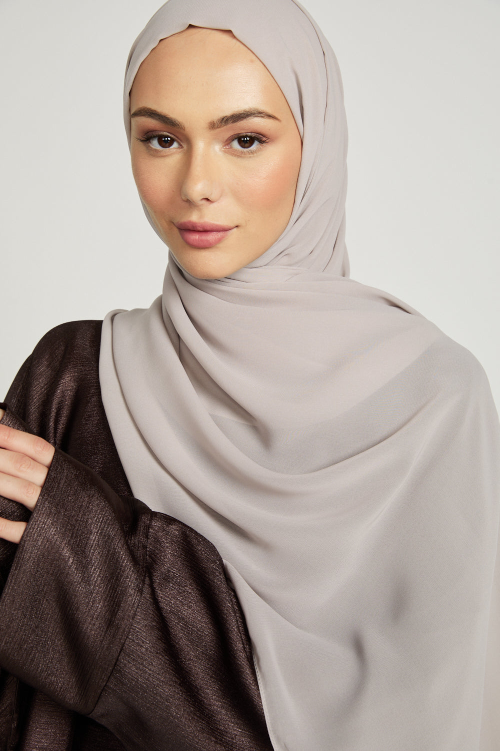 Hijab Georgette Luxe Doux - Beige Fumé
