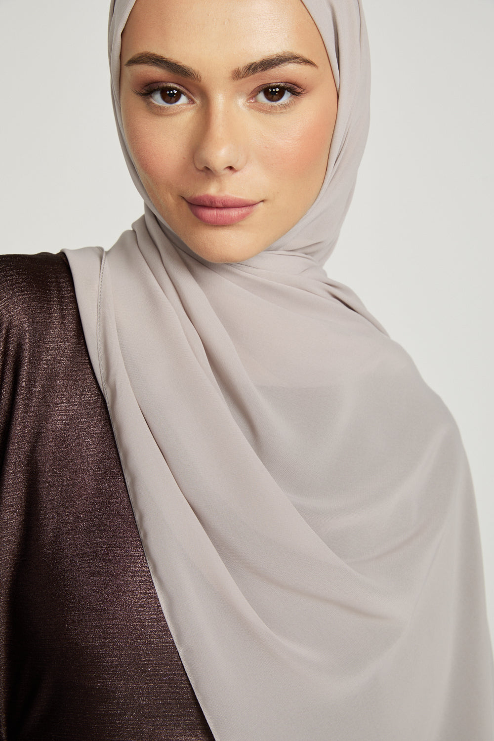 Hijab Georgette Luxe Doux - Beige Fumé