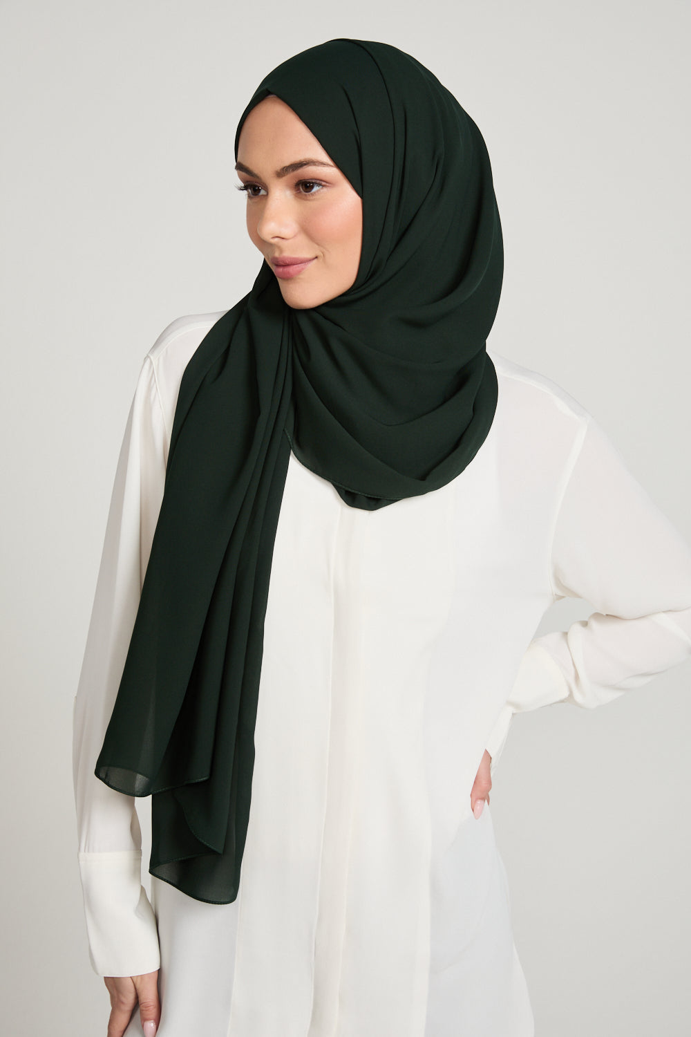 Hijab Georgette Luxe Doux - Forêt Minuit