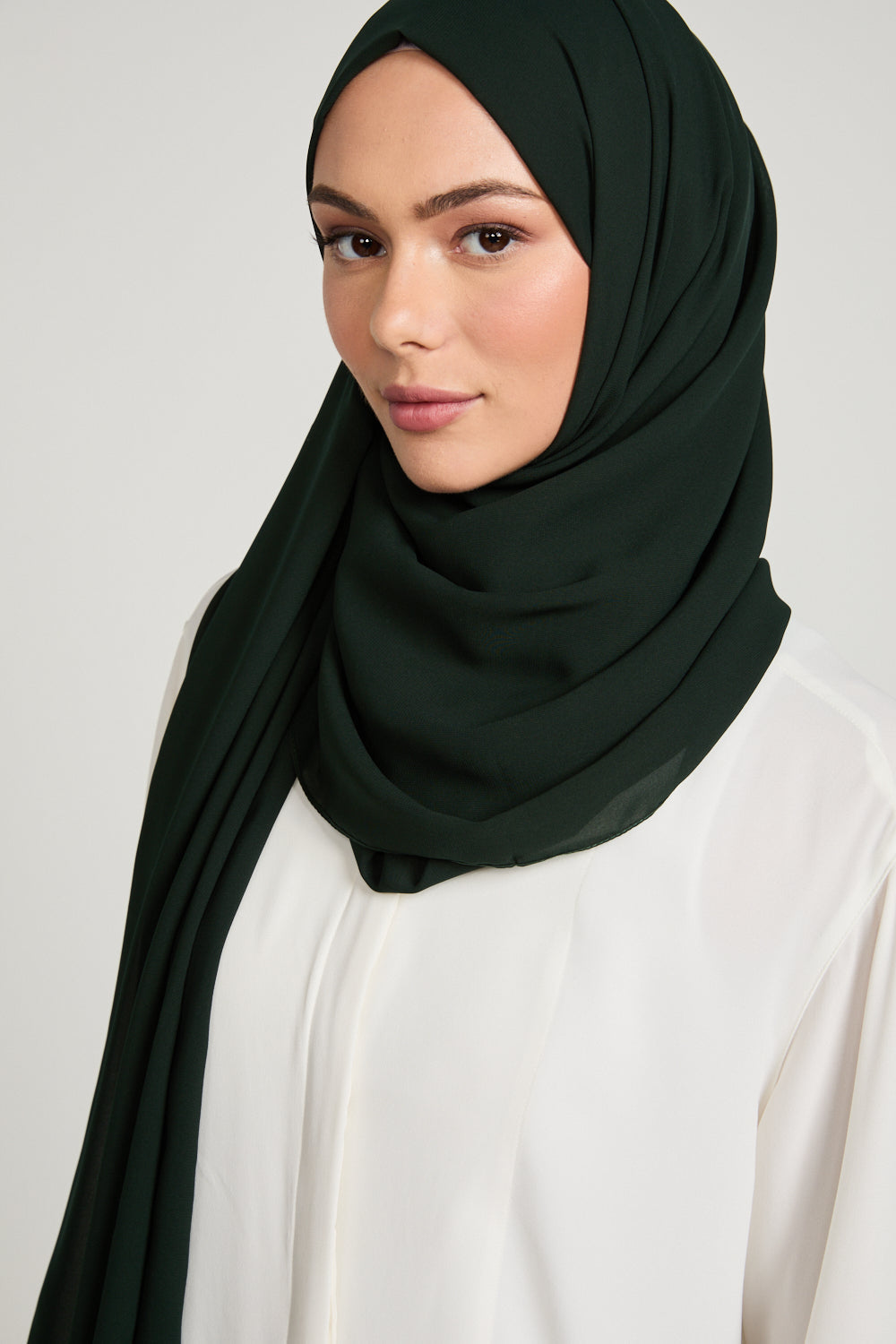 Hijab Georgette Luxe Doux - Forêt Minuit