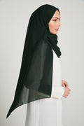 Hijab Georgette Luxe Doux - Forêt Minuit