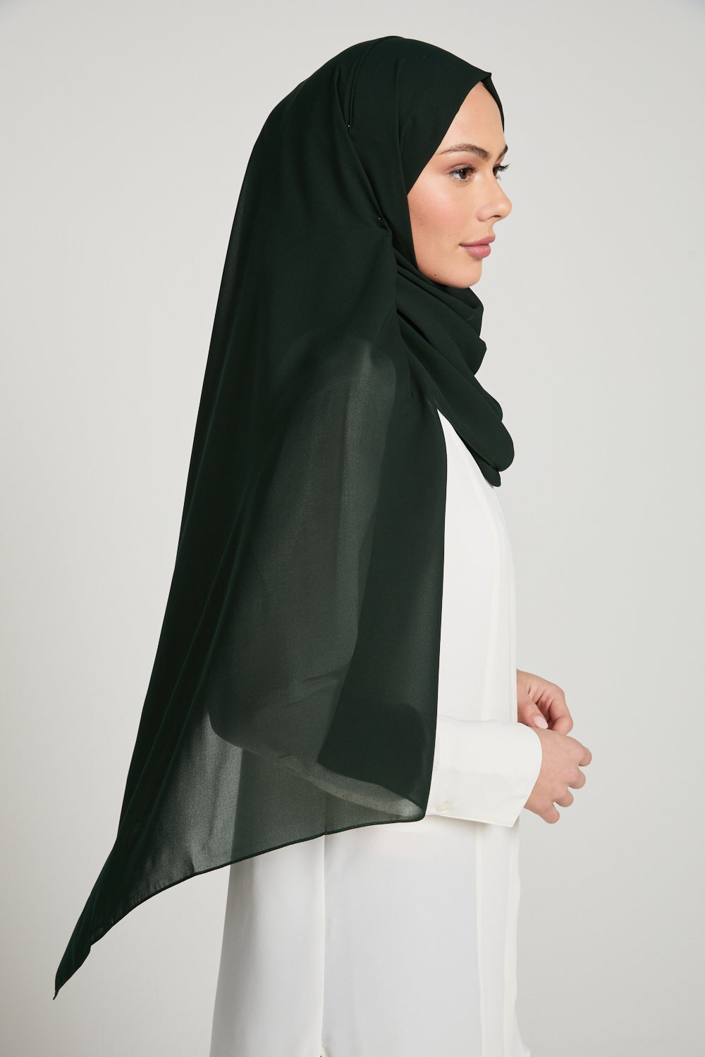 Hijab Georgette Luxe Doux - Forêt Minuit