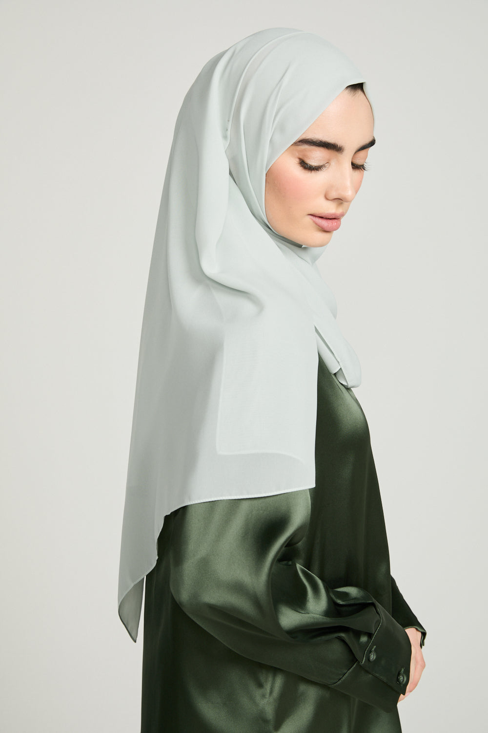 Hijab Georgette Luxe Doux - Menthe Givrée