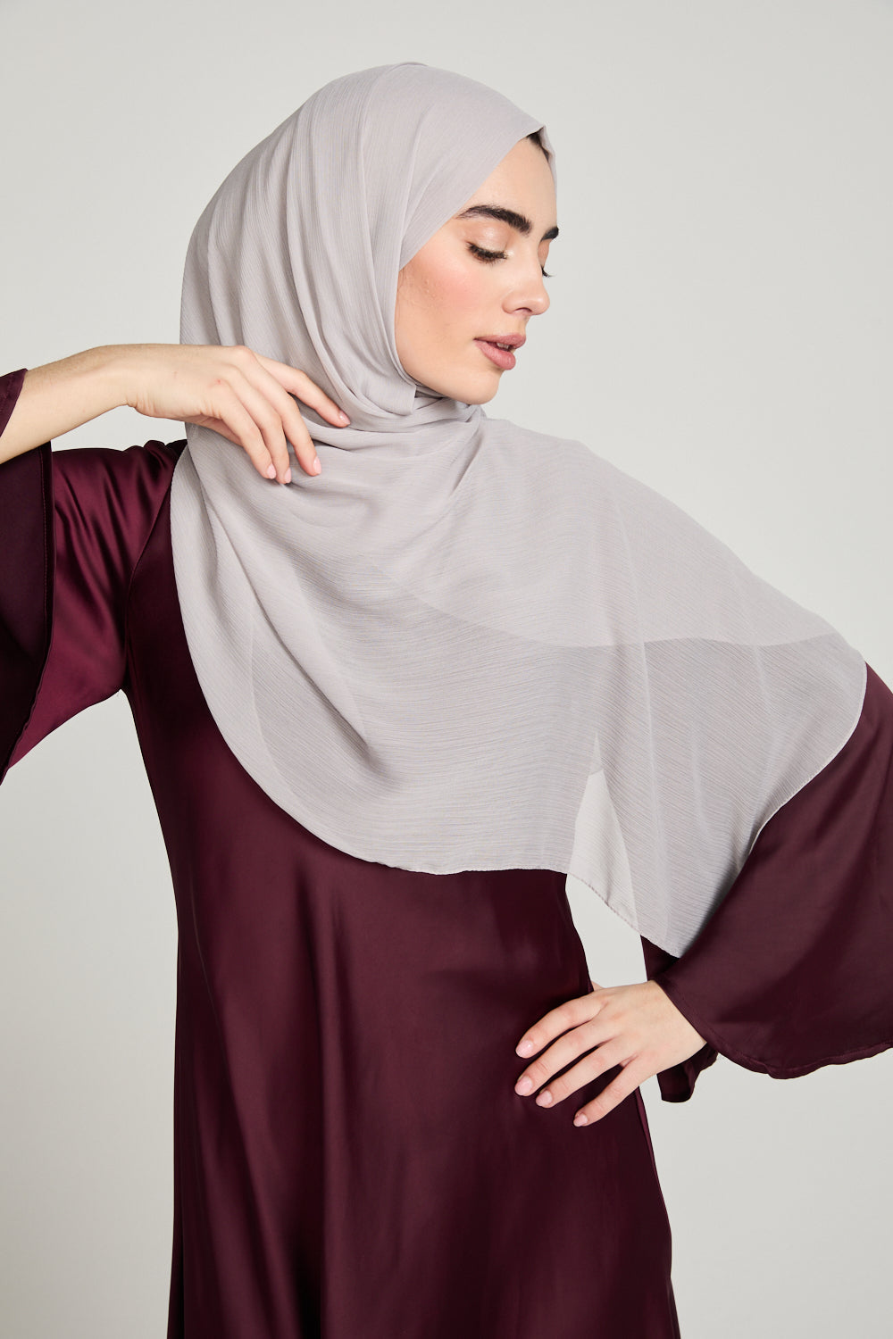 Hijab Mousseline Froissée Luxe - Poussière de Perle