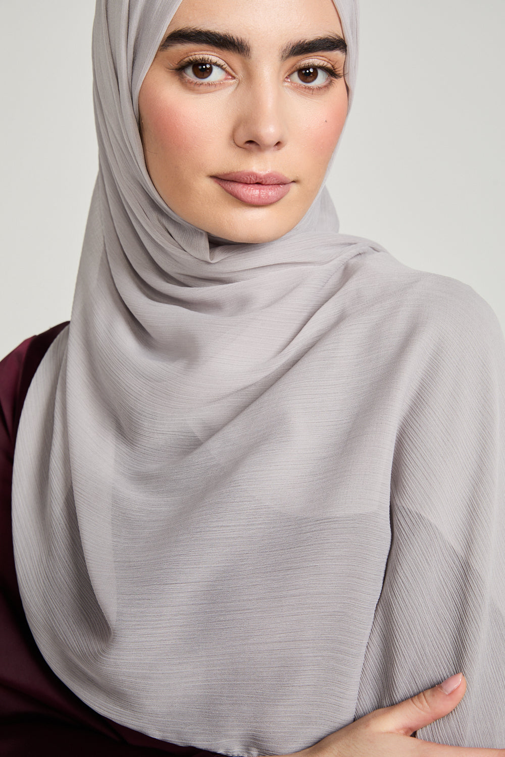 Hijab Mousseline Froissée Luxe - Poussière de Perle