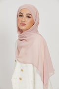 Hijab Mousseline Instantané Premium - Rose Clair