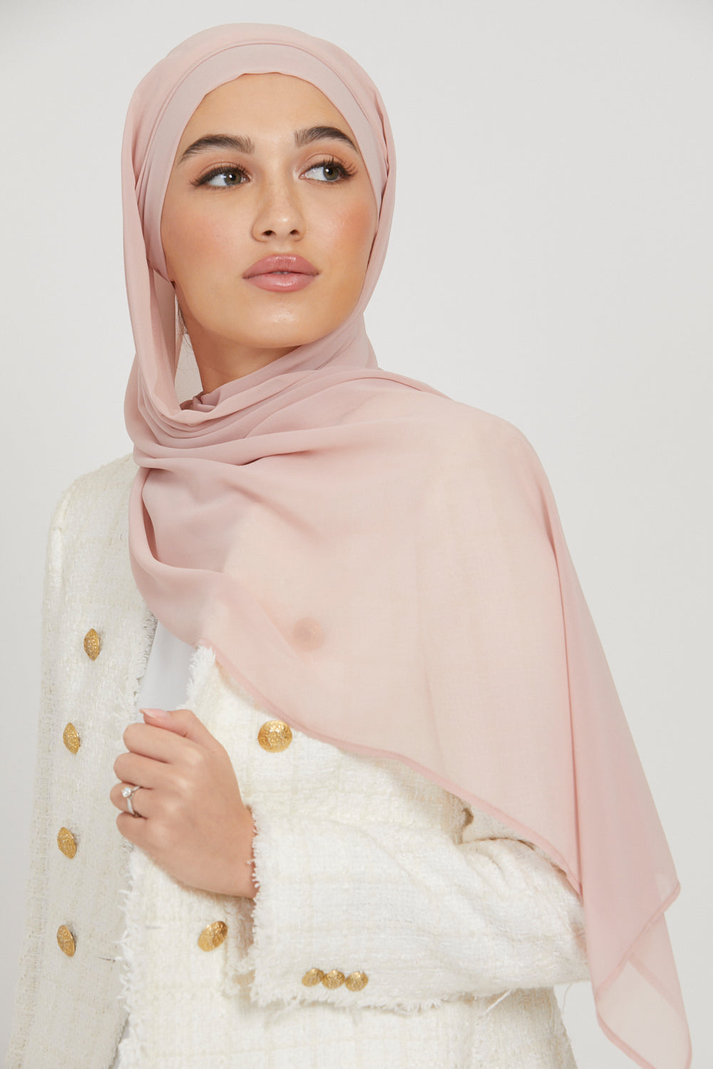 Hijab Mousseline Instantané Premium - Rose Clair