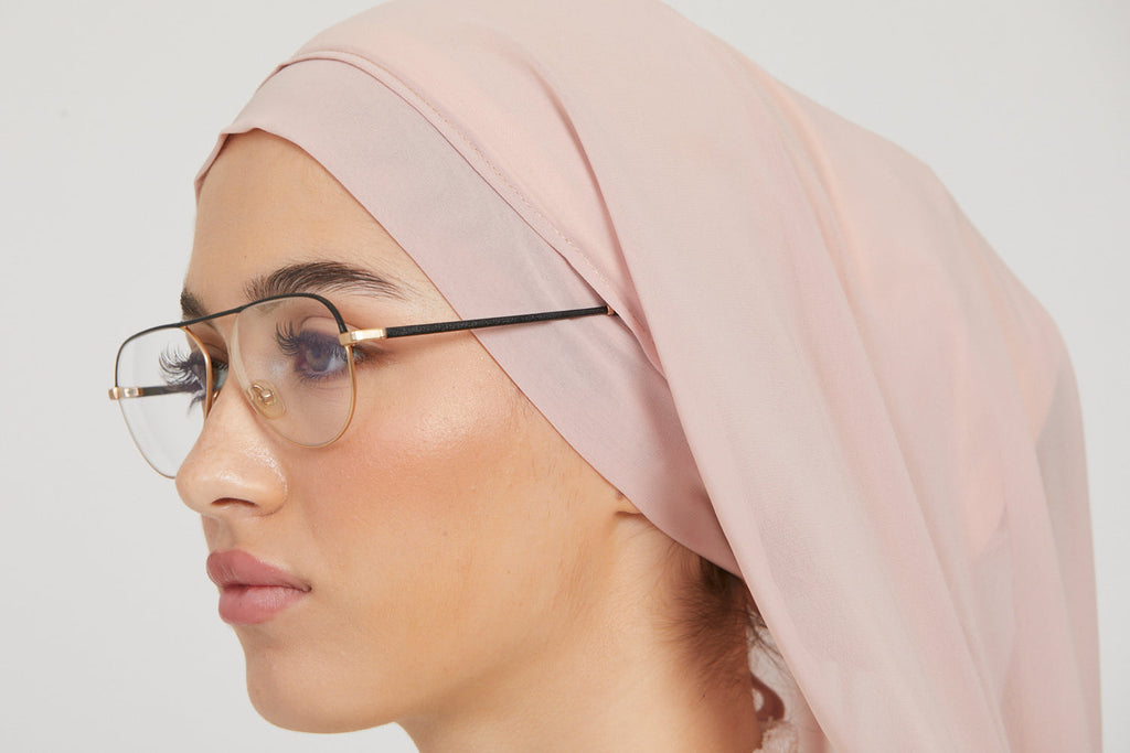 Hijab Mousseline Instantané Premium - Rose Clair