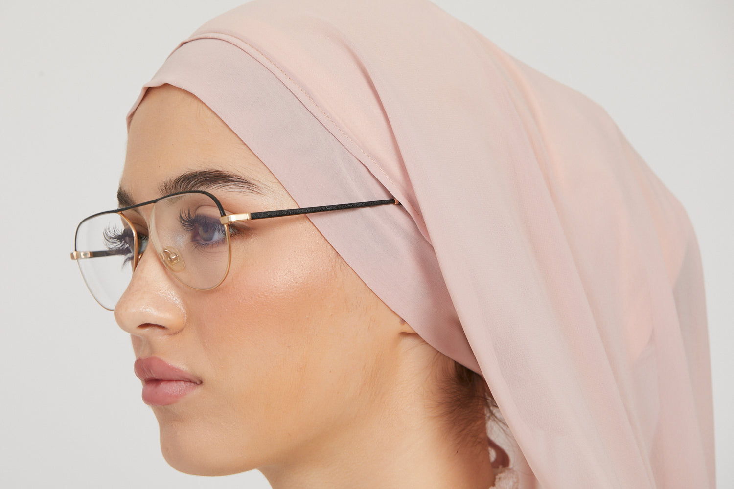 Hijab Mousseline Instantané Premium - Rose Clair
