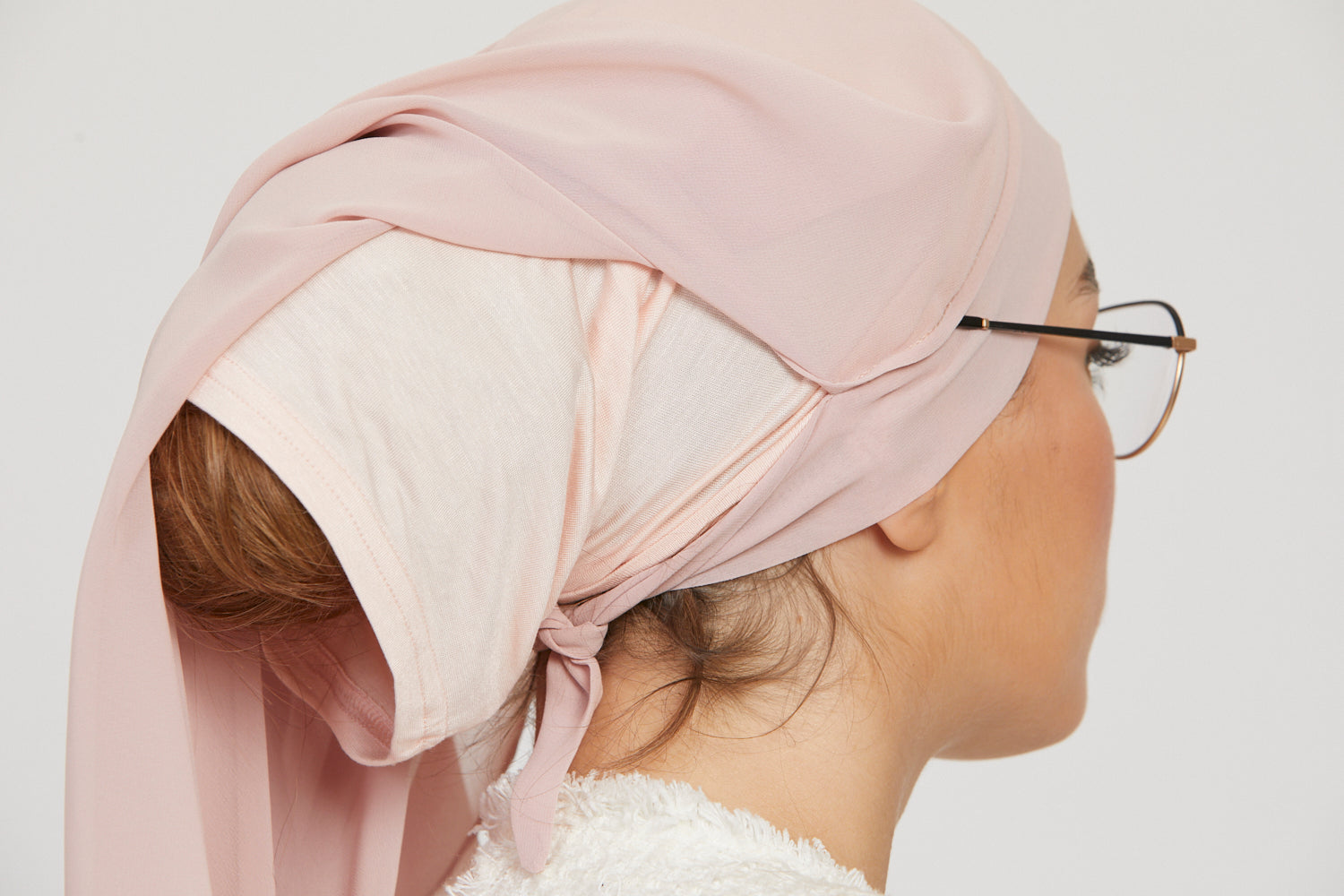 Hijab Mousseline Instantané Premium - Rose Clair
