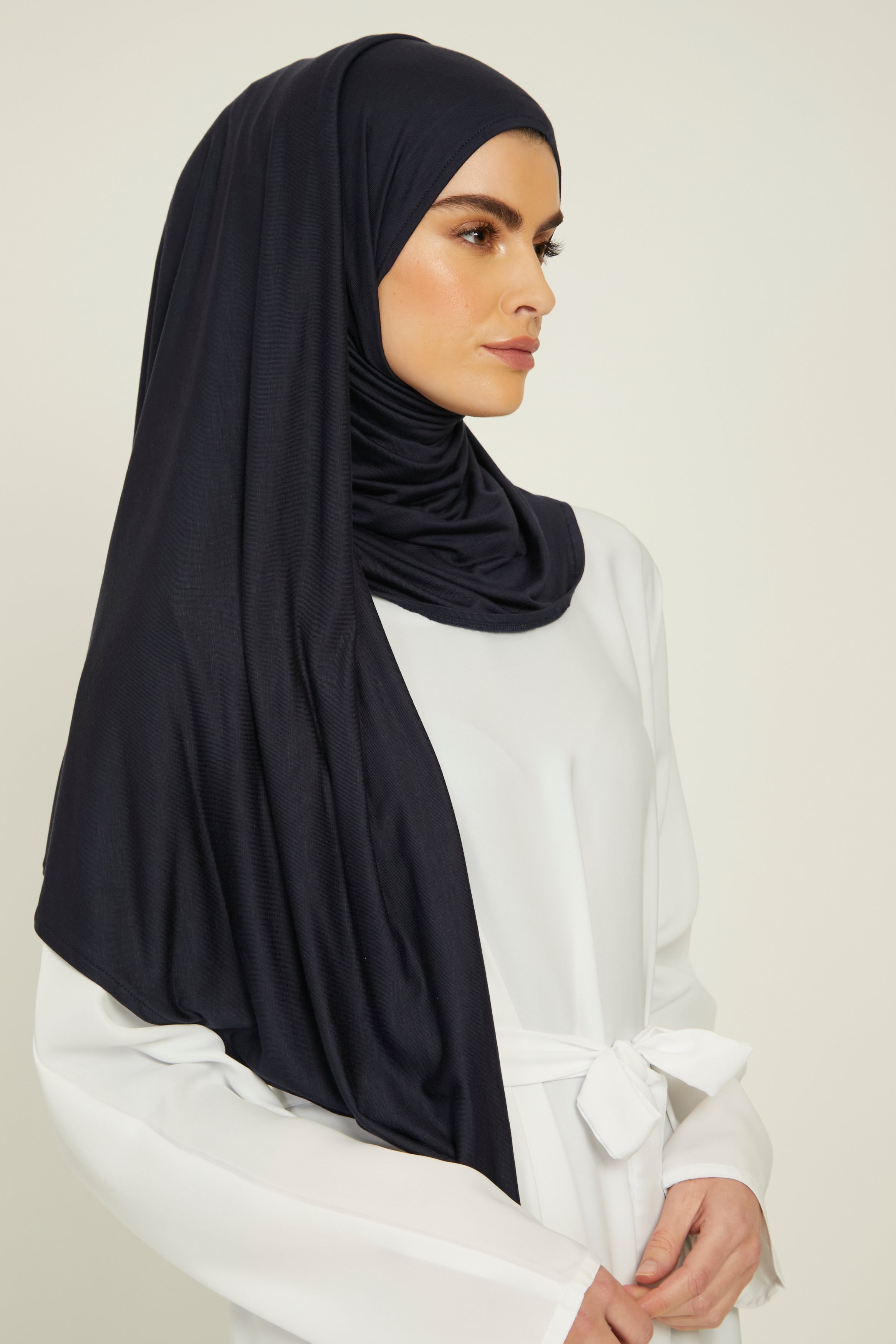 Hijab Jersey Instantané Premium - Marine