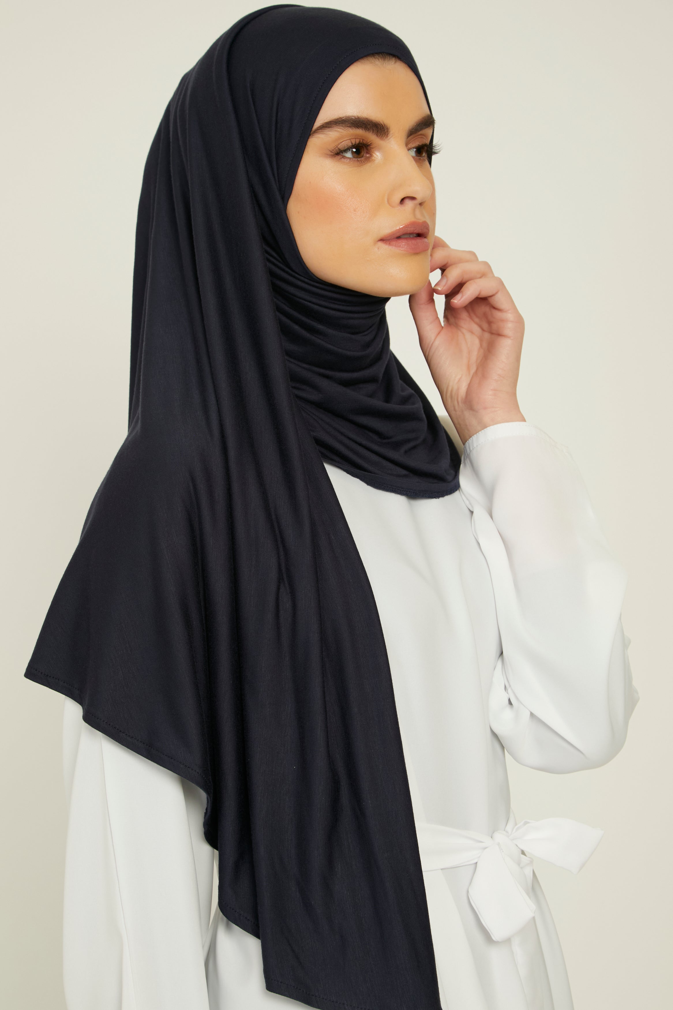 Hijab Jersey Instantané Premium - Marine