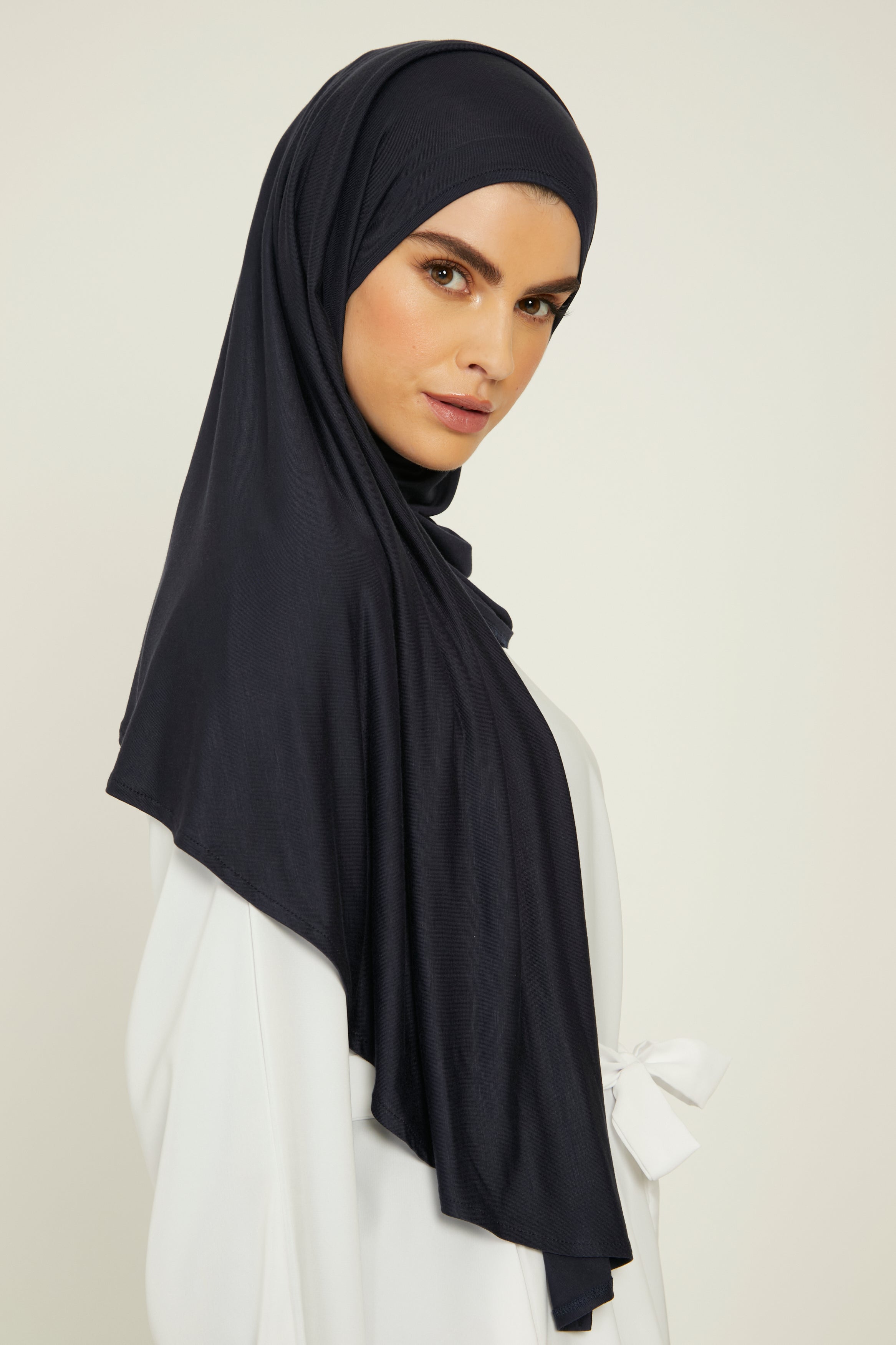 Hijab Jersey Instantané Premium - Marine