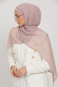 Hijab Mousseline Instantané Premium - Vison Poudré