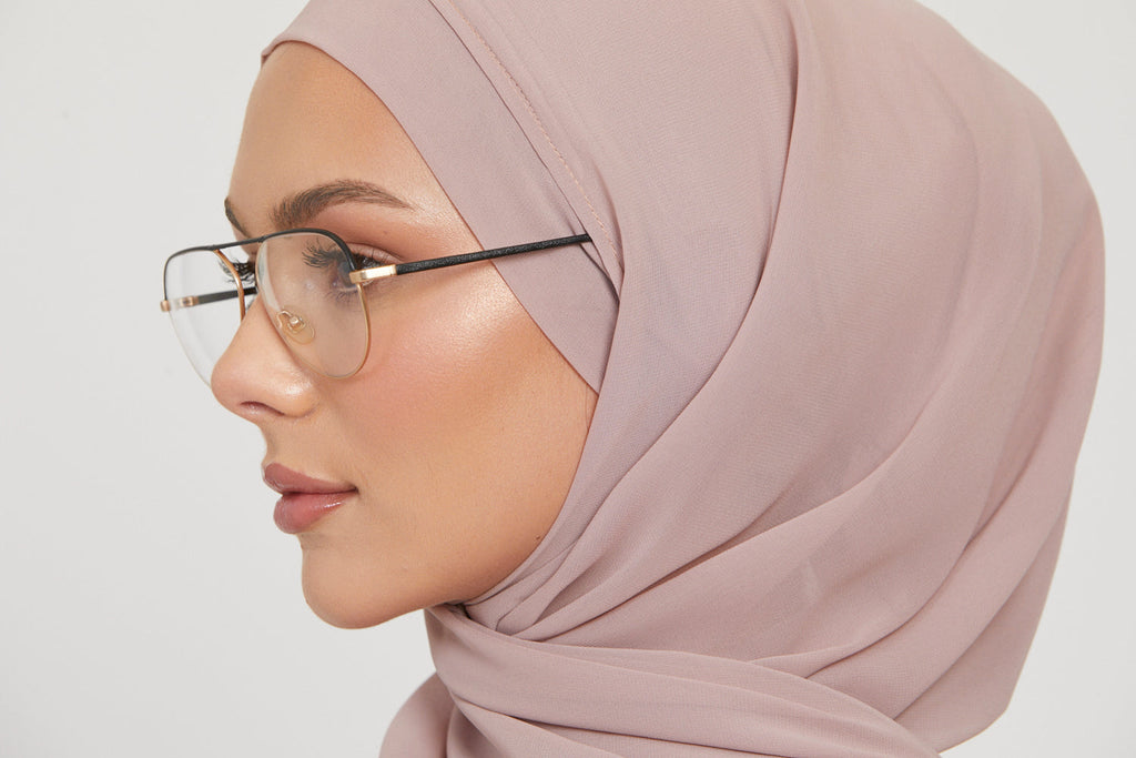 Hijab Mousseline Instantané Premium - Vison Poudré