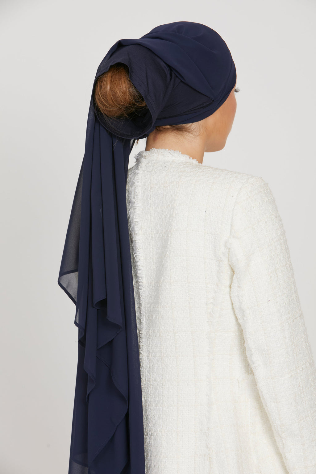 Hijab Mousseline Instantané Premium - Marine