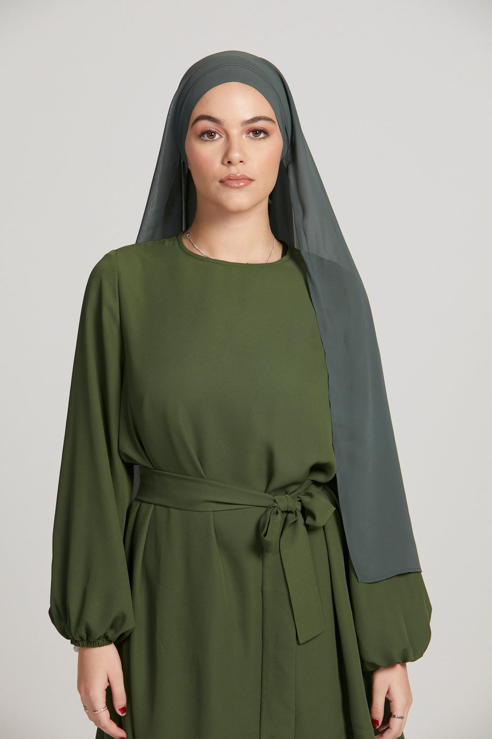 Hijab Mousseline Instantané Premium - Vert Foncé