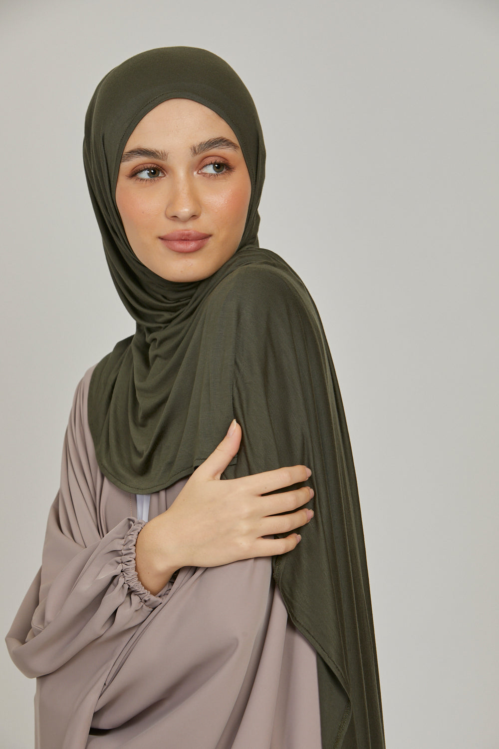 Hijab Jersey Instantané Premium - Kaki