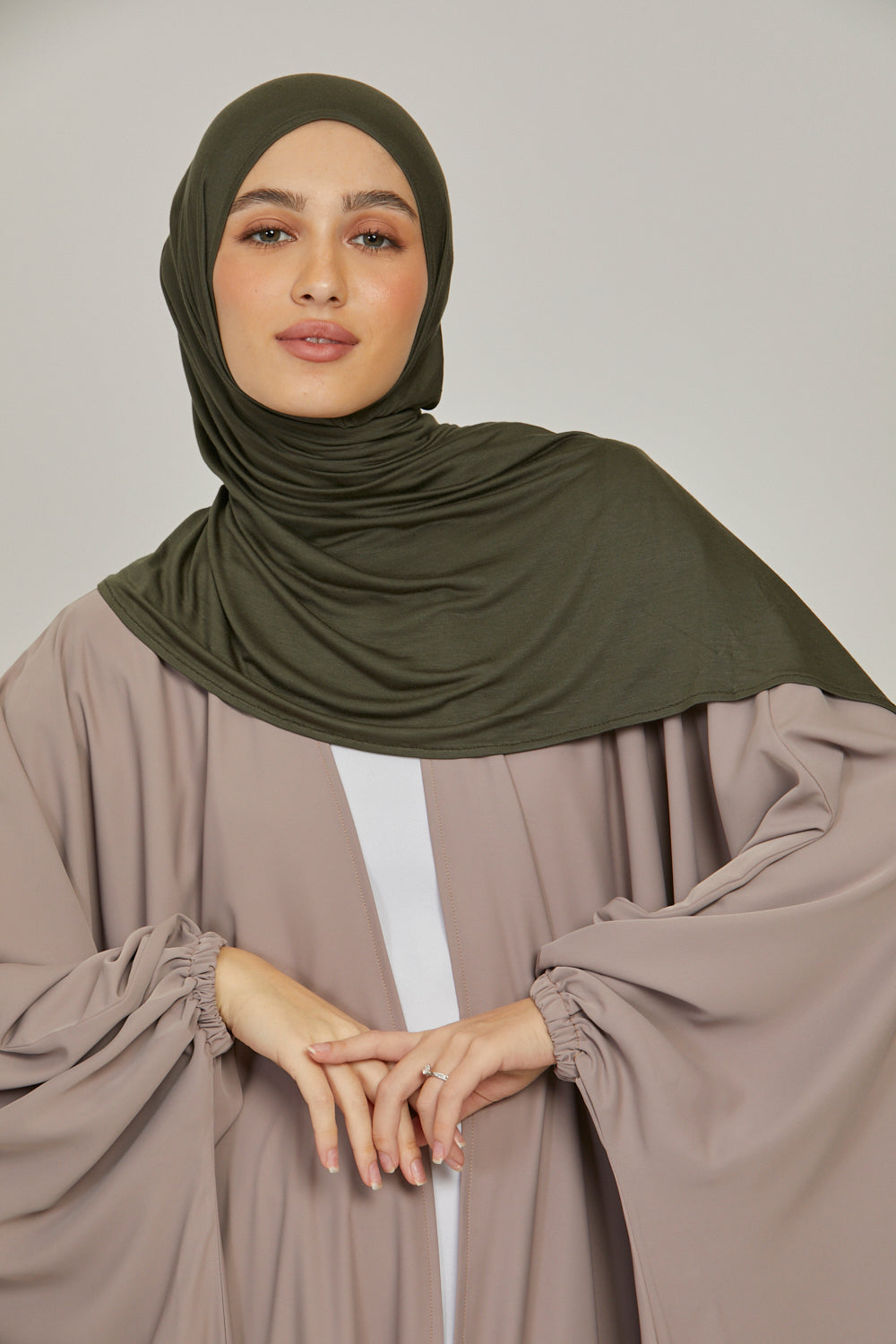 Hijab Jersey Instantané Premium - Kaki