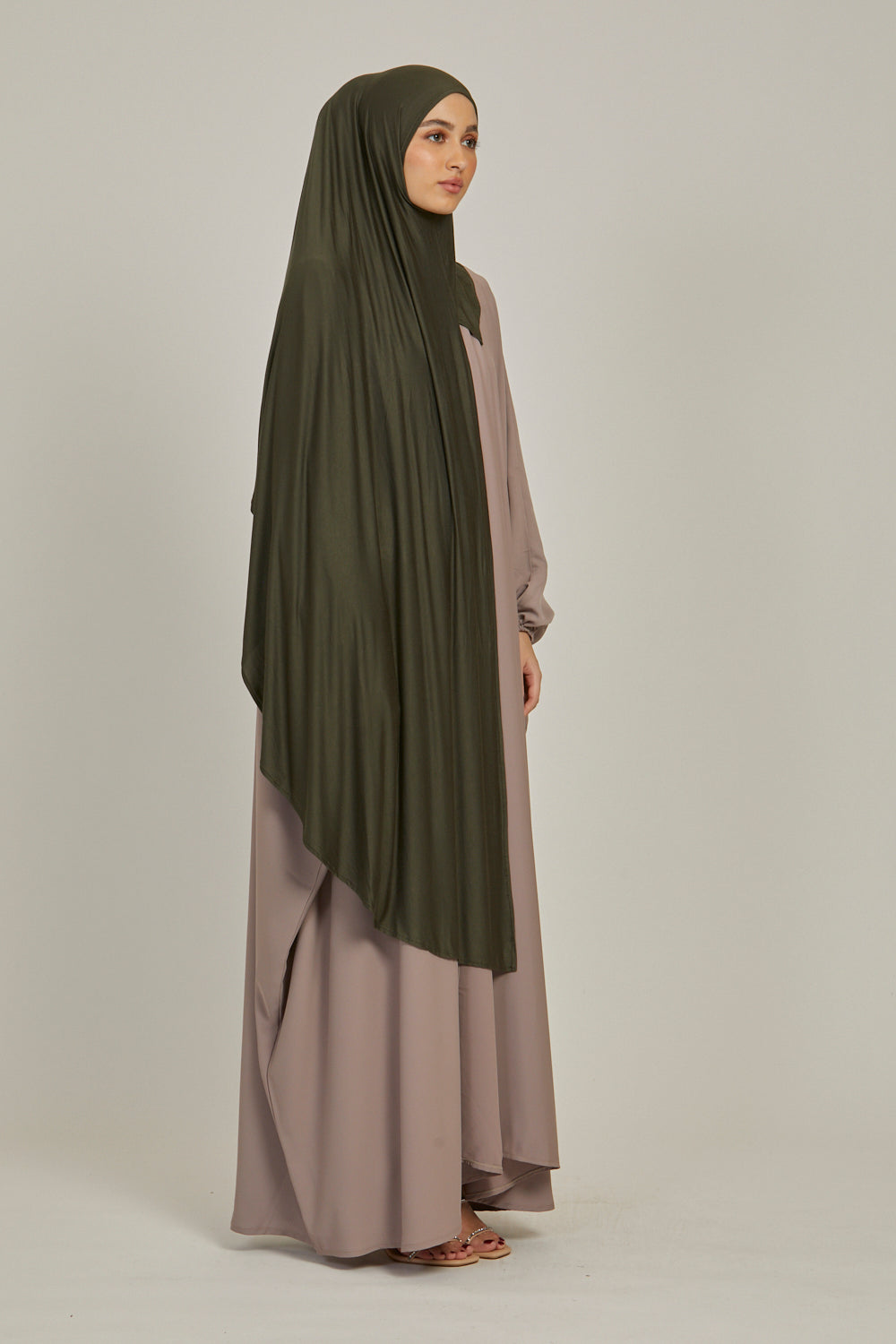 Hijab Jersey Instantané Premium - Kaki