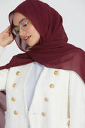 Hijab Georgette Luxe Doux - Bordeaux Profond