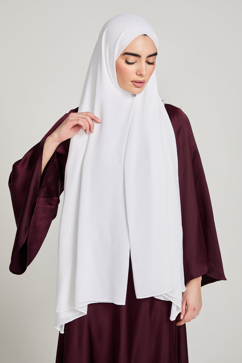 Hijab Modal Froissé - Blanc