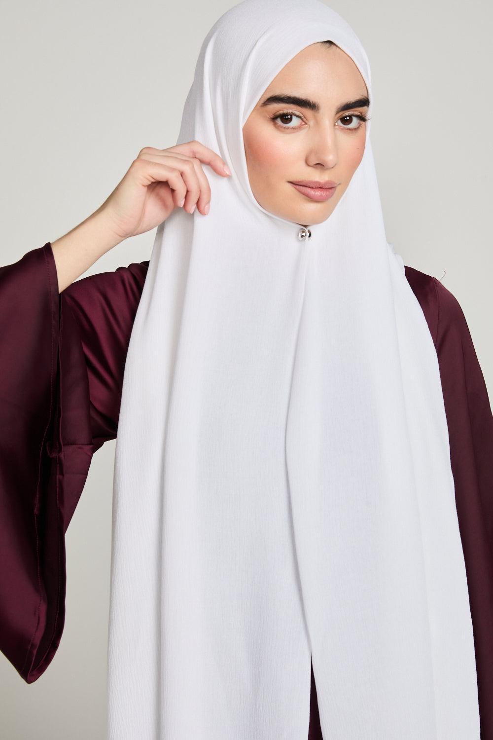 Hijab Modal Froissé - Blanc
