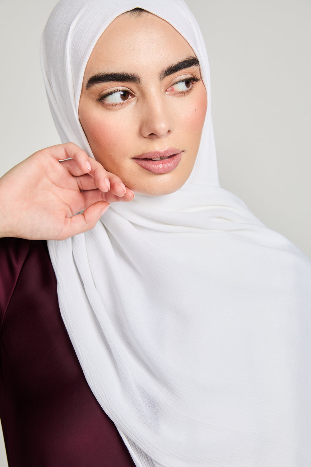 Hijab Modal Froissé - Blanc