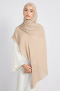 Hijab Modal Froissé Premium - Sable Doux