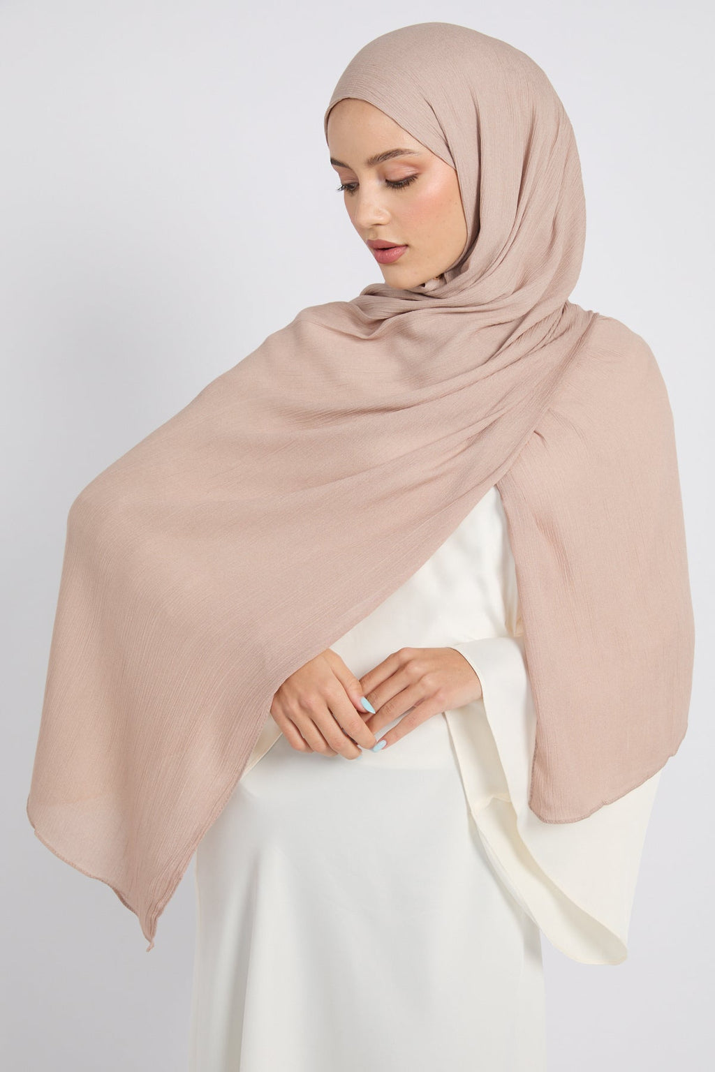 Hijab Modal Froissé Premium - Rose Vison