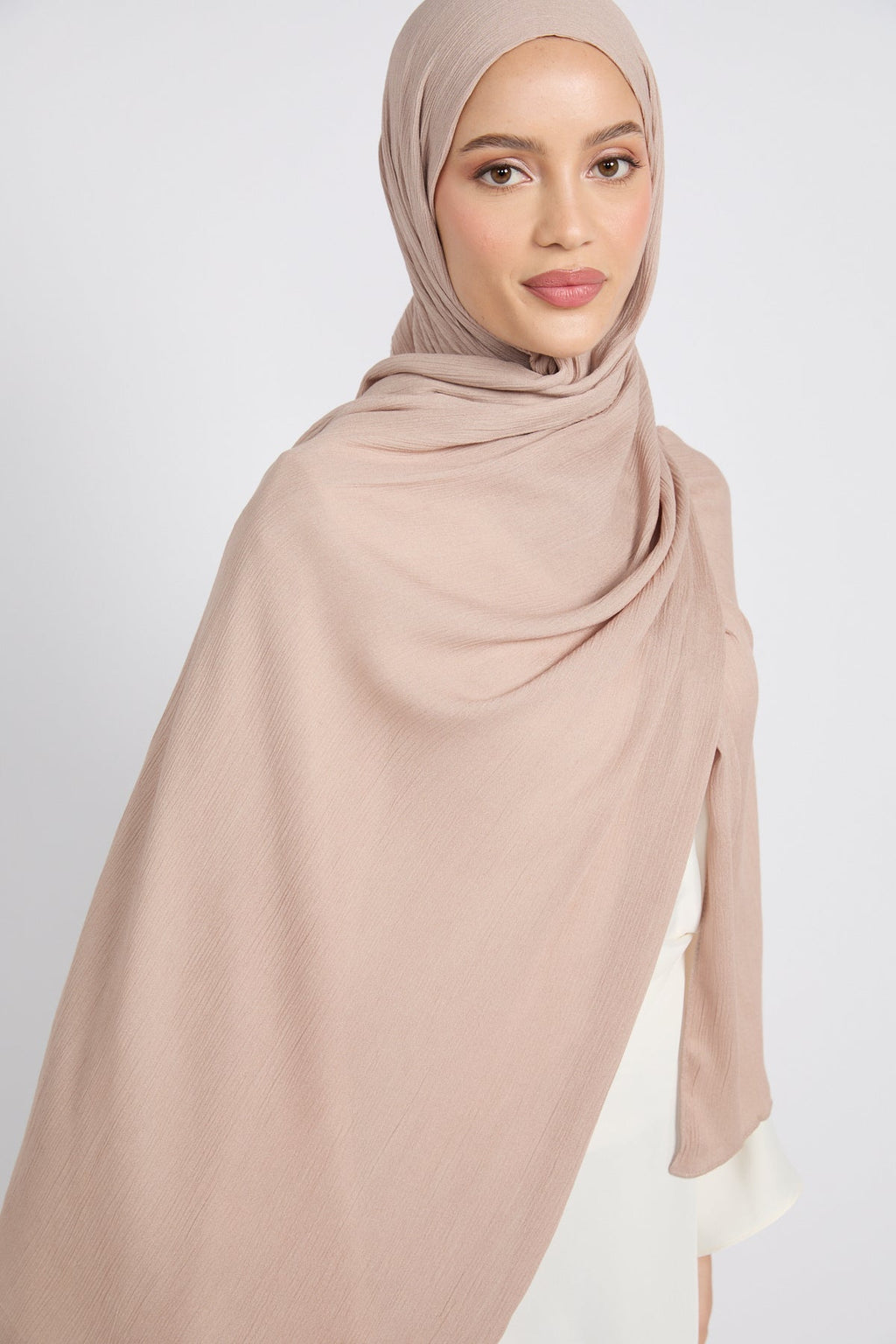 Hijab Modal Froissé Premium - Rose Vison