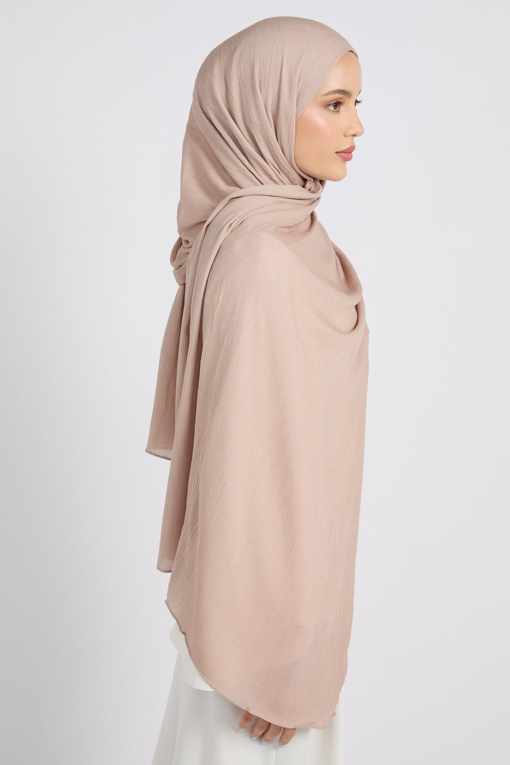 Hijab Modal Froissé Premium - Rose Vison